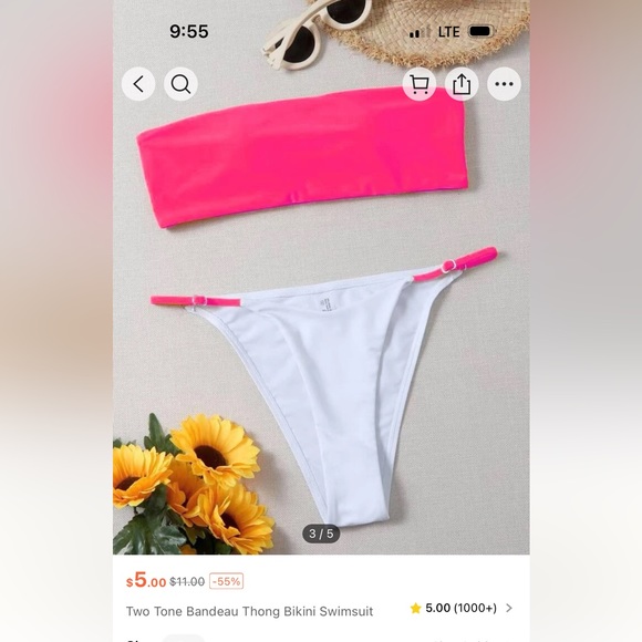 SHEIN BANDEAU BIKINI - Picture 3 of 4